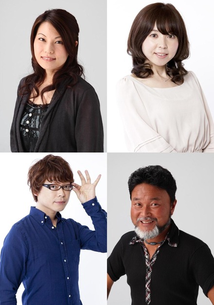 活躍中の所属タレント：木村亜希子（左上）、大原めぐみ（右上）、興津和幸（左下）、宮澤正（右下）