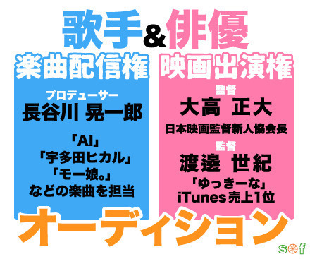 監督・プロデューサーに直接判断してもらえるオーディション!