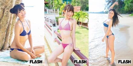 左から「ミスフラッシュ2019」沙倉しずか、山岸奈津美、阿南萌花